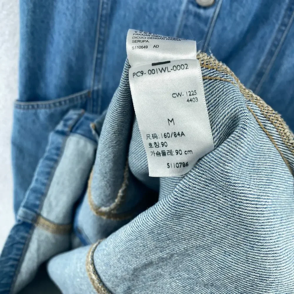 LEVIS Dress M Vianna Vest Overall Jumper Bib Button Front Denim Cotton Blue - Picture 10 of 15